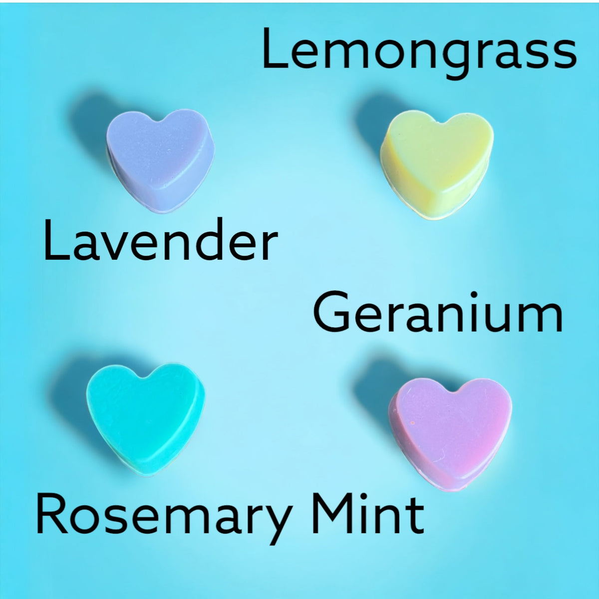 Sample soaps- Lavender, Geranium, Lemongrass, Rosemary mint