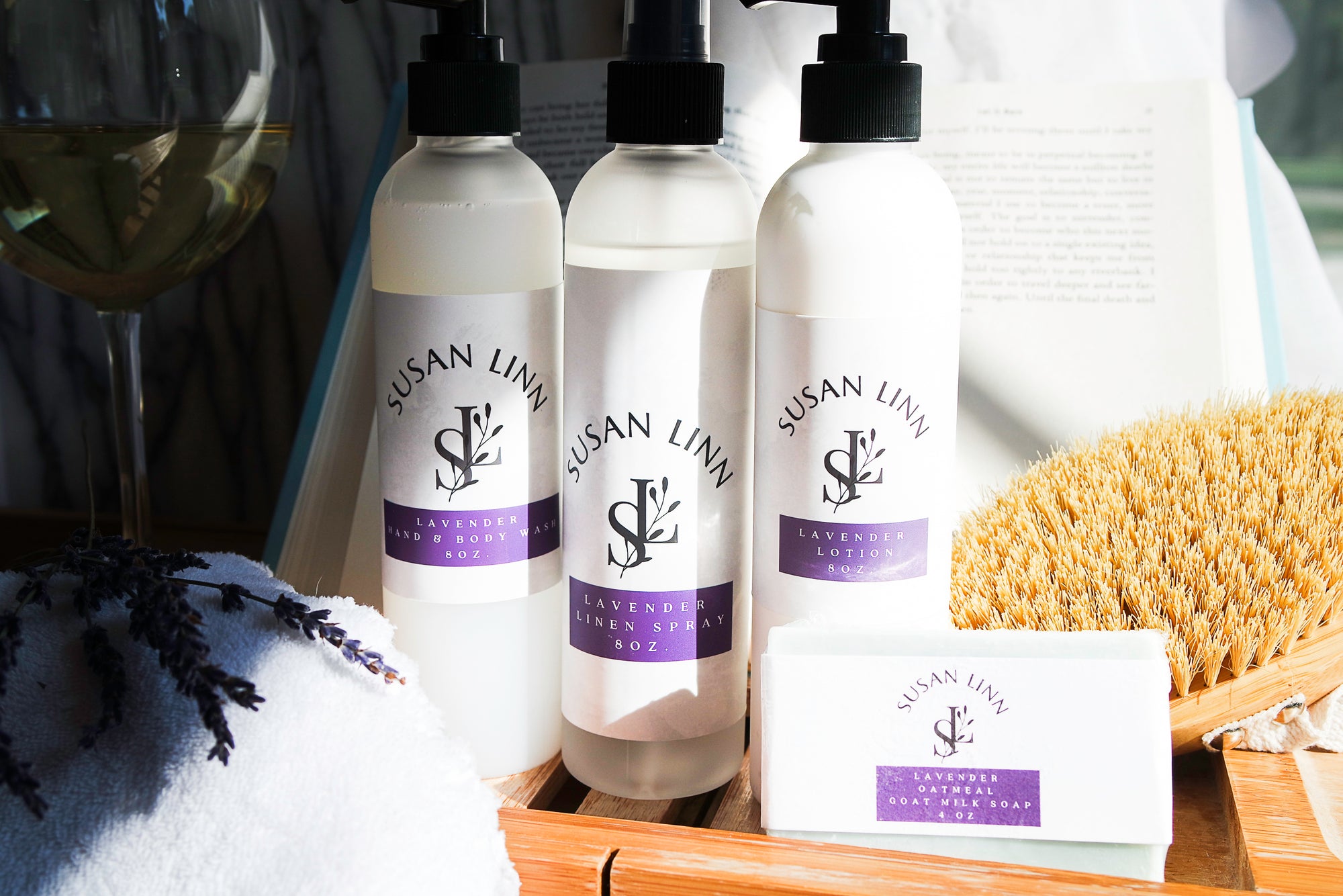 Handmade Lavender Hand and Body Wash, Linen Spray, and Lavender Lotion